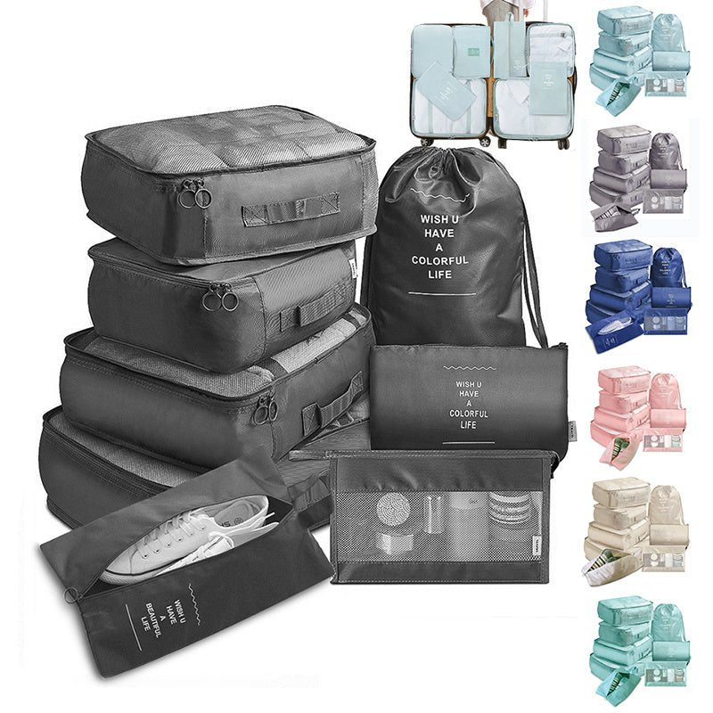 8 - piece Set Luggage Divider Bag Travel Storage Clothes Underwear Shoes Organizer Packing Cube Bag - Tenko Co., Ltd.