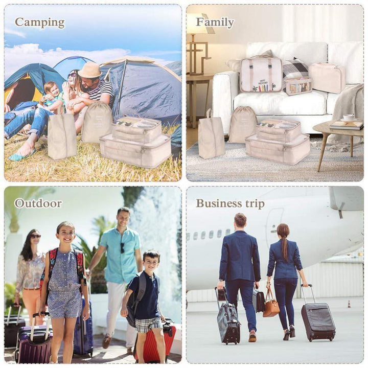 8 - piece Set Luggage Divider Bag Travel Storage Clothes Underwear Shoes Organizer Packing Cube Bag - Tenko Co., Ltd.