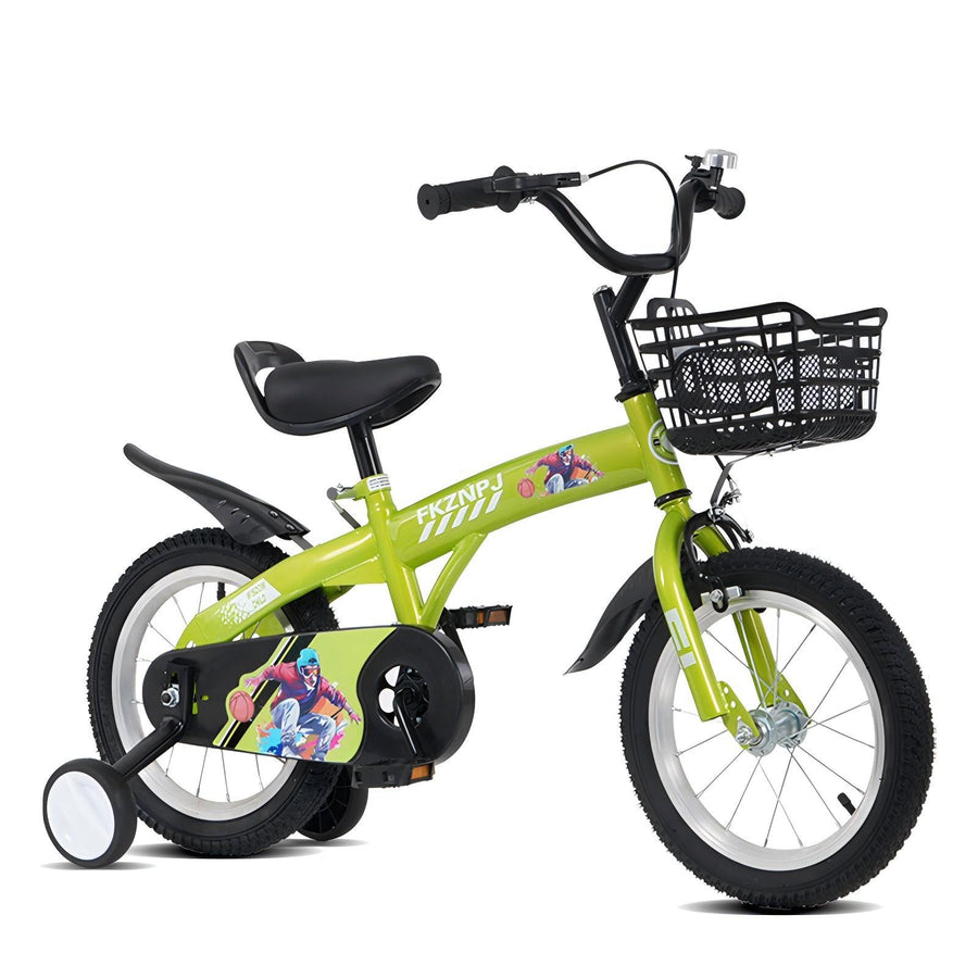18 inch sporty kids bike with training wheels and stand Adjustable saddle Suitable for boys and girls aged 5-10 years tall Height 45-57 inches Available in a variety of colors - Tenko Co., Ltd.