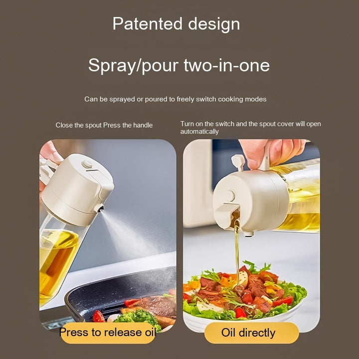 470ML Olive Oil Sprayer Dispenser For Cooking BBQ 2 In 1 Glass Oil Vinegar Soy Sauce Spray Kitchen Oil Bottle For Air Fryer Tenko Store
