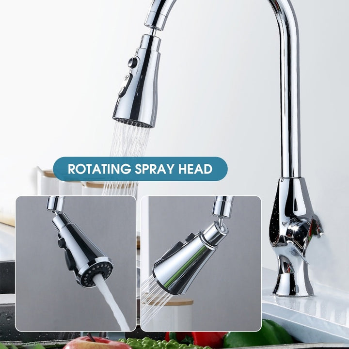 Universal Pressurized Faucet Sprayer Anti-splash 360 Degree Rotating Water Tap Three Stall Water Saving Faucet Nozzle Adapter Tenko Store
