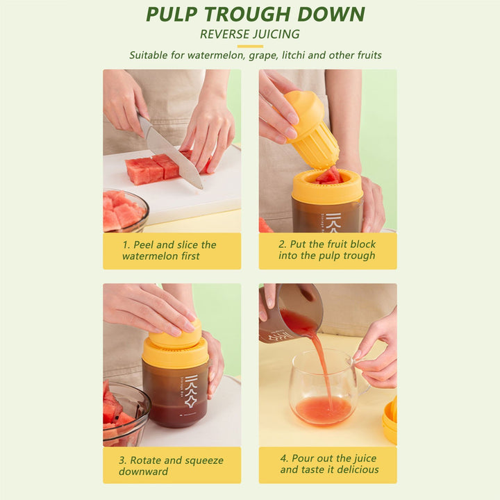 Mini Portable Manual Juicer Citrus Juicer Manual Lemon Squeezer Lime Orange Juicer Homemade DIY Fruit Orange Separating Juicer Fruit Separator Not Splash Semi-Transparent Non-electric Lemon Squeezer Tenko Store