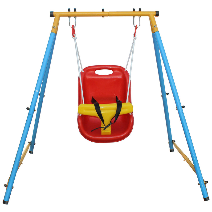 Baby Toddler Indoor/Outdoor Metal Swing Set with Safety Belt for Backyard - Tenko Co., Ltd.