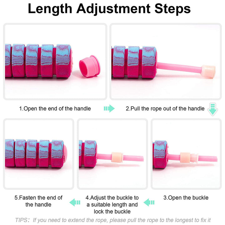 Adjustable Rope or Ropeless 2 in 1 Jump Ropes Training Skipping Fitness Weighted - Tenko Co., Ltd.