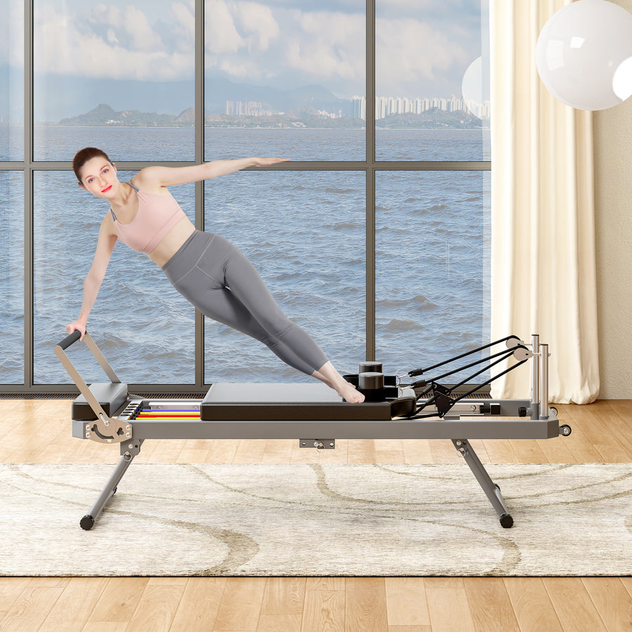 Pilates core bed, foldable home high quality, yoga studio same commercial fitness equipment, black - Tenko Co., Ltd.