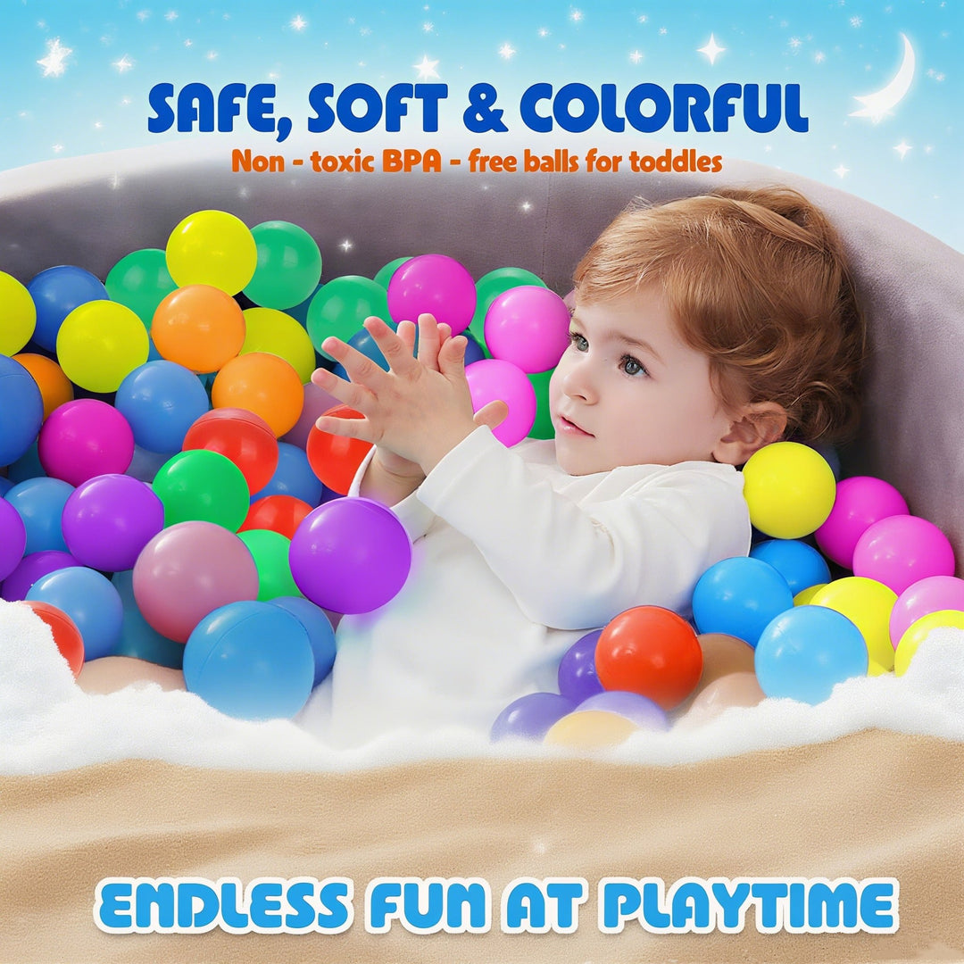 Ball Pit Balls 200 Count for Kids, Colorful Phthalate Free BPA Free Baby Toddler Play Balls for Kids Toddlers - Safe, Crushproof, Lightweight, Durable Spheres - Purple - Tenko Co., Ltd.