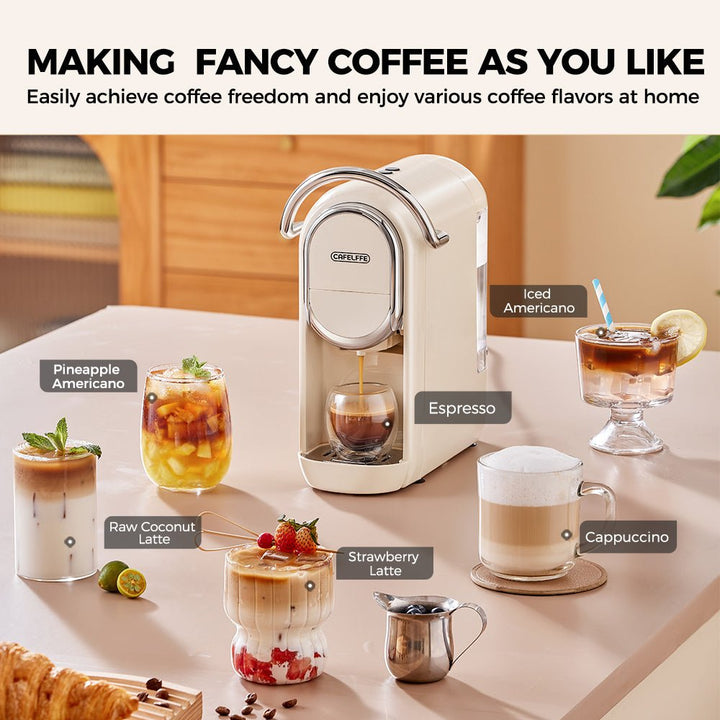 CAFELFFE 3 - in - 1 Capsule Coffee Machine: 19Bar Pressure, Hot/Cold Extraction for Global Coffee Lovers - MK609 - Tenko Co., Ltd.