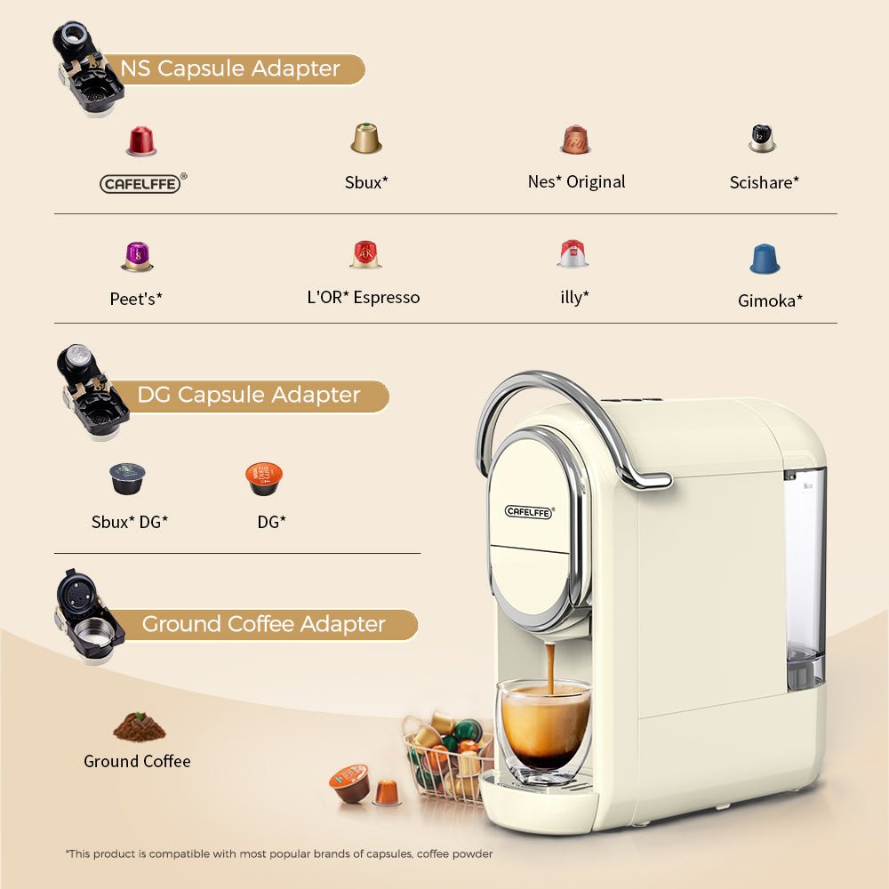 CAFELFFE 3 - in - 1 Capsule Coffee Machine: 19Bar Pressure, Hot/Cold Extraction for Global Coffee Lovers - MK609 - Tenko Co., Ltd.
