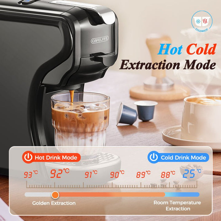 CAFELFFE 3 - in - 1 Hot & Cold Espresso Brewing Machine: 19Bar Pressure, Customizable Cup Sizes, All - in - One Extraction for Global Coffee Lovers - MK611 - Tenko Co., Ltd.