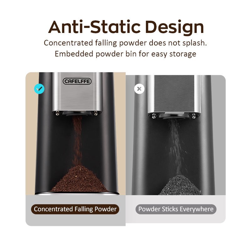 CAFELFFE MK301 Coffee Grinder: 48 - Gear Adjustment, 420 Stainless Steel Core, Anti - Static & Detachable for Even Grinding Worldwide - Tenko Co., Ltd.