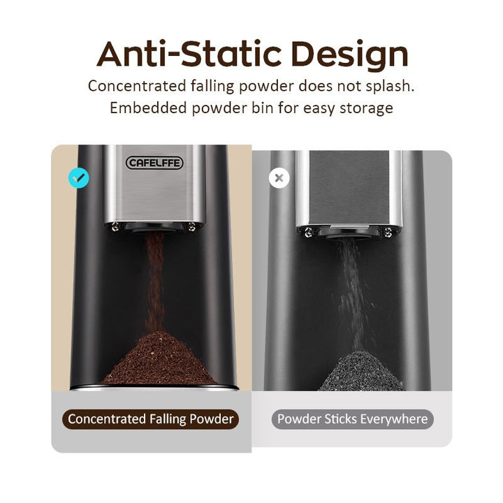 CAFELFFE MK301 Coffee Grinder: 48 - Gear Adjustment, 420 Stainless Steel Core, Anti - Static & Detachable for Even Grinding Worldwide - Tenko Co., Ltd.