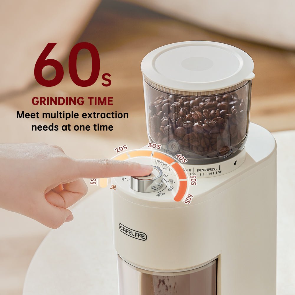CAFELFFE MK302 Conical Burr Coffee Grinder: 38 - Gear Adjustment, 6 - Blade Grinding Core, Efficient Grinding for Global Coffee Enthusiasts - Tenko Co., Ltd.
