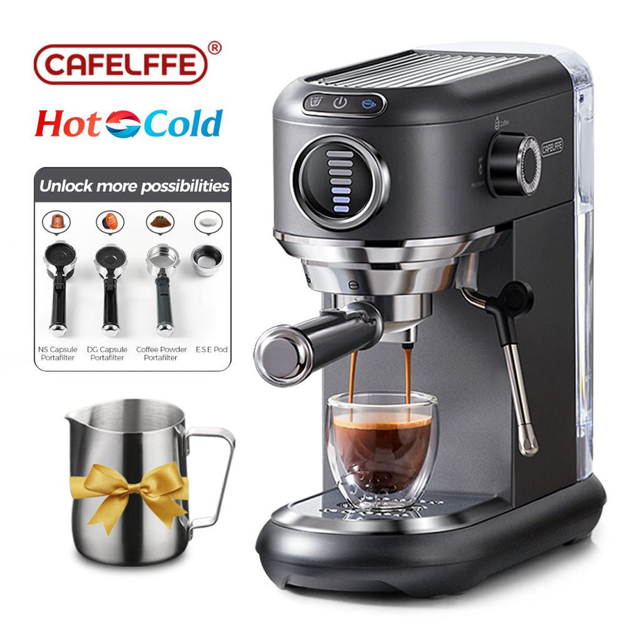 CAFELFFE MK601F 4in1 Multi - Capsule Espresso Maker: 19 Bar Pressure, PID Temp Control, Hot & Cold Brew, Compatible with Nespresso, Dolce Gusto & More - Tenko Co., Ltd.