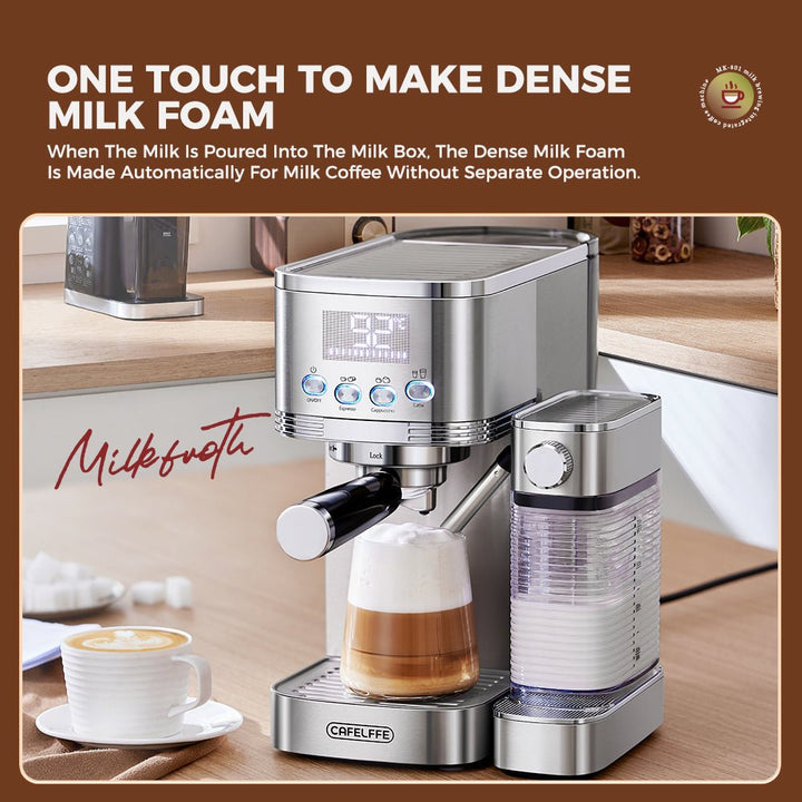 CAFELFFE MK801 Automatic Espresso Machine: 20 - Bar Pressure, 3 - Level Temp Control, 0.7L Milk Box, Multi - Flavor Coffee Maker for Global Users - Tenko Co., Ltd.
