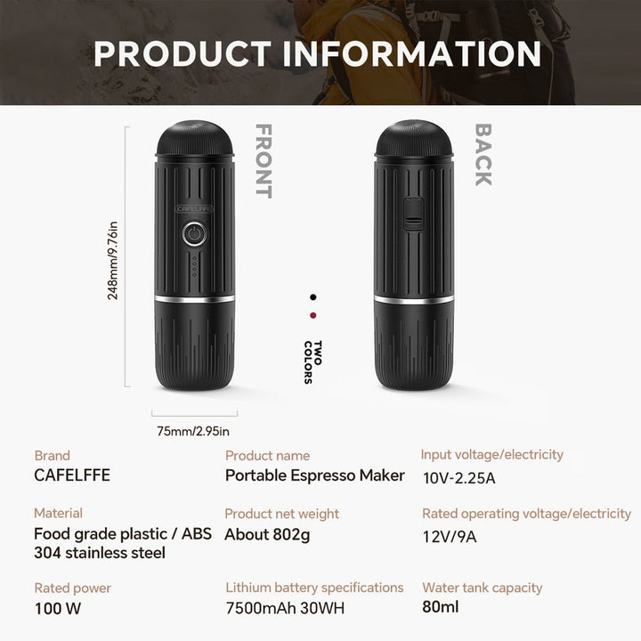 CAFELFFE Portable Espresso Maker: 19Bar High - Pressure, 2 - in - 1 Compatibility for Worldwide Coffee Lovers - MK502 - Tenko Co., Ltd.