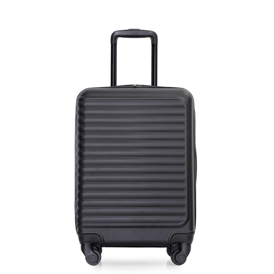 Lightweight 20' Carry On Luggage Suitcase with Spinner Wheels, Black ABS - Tenko Co., Ltd.