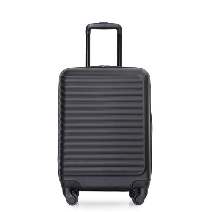Lightweight 20' Carry On Luggage Suitcase with Spinner Wheels, Black ABS - Tenko Co., Ltd.