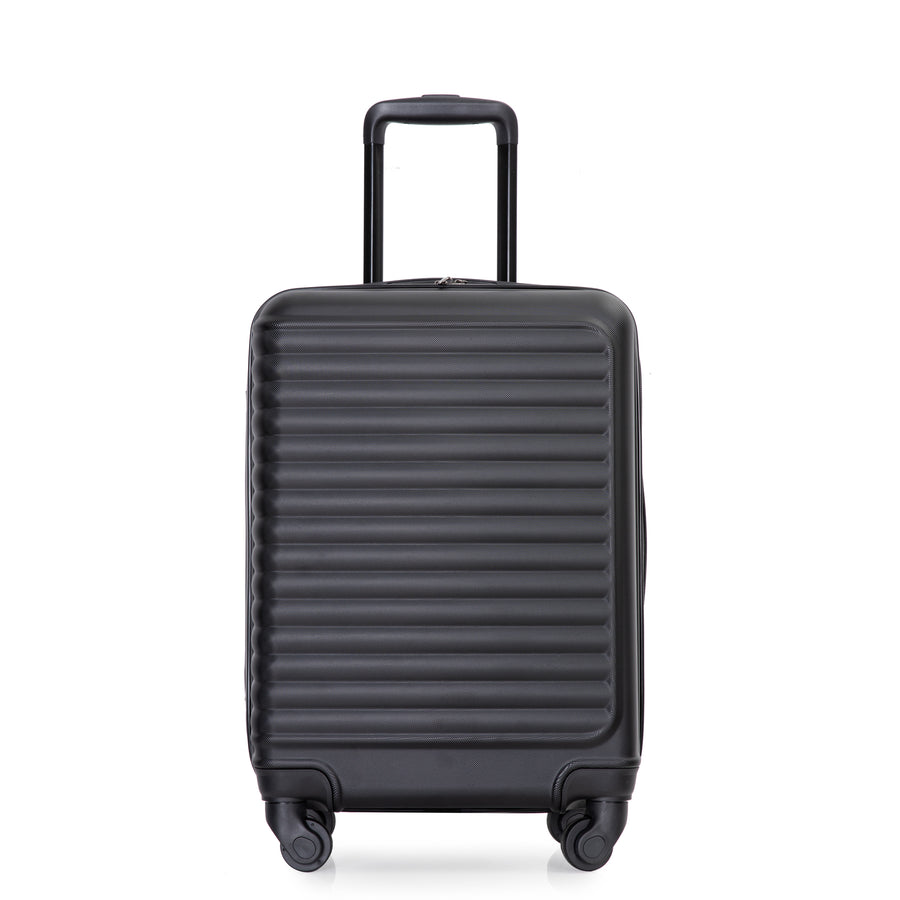 Lightweight 20' Carry On Luggage Suitcase with Spinner Wheels, Black ABS - Tenko Co., Ltd.