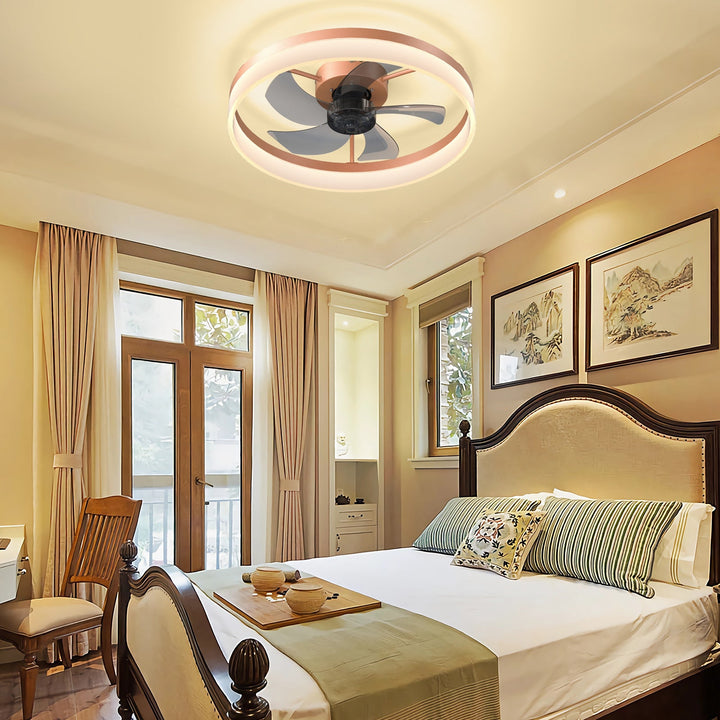 Ceiling Fans with Lights Dimmable LED Embedded installation of thin modern ceiling fans(Rose Gold) - Tenko Co., Ltd.
