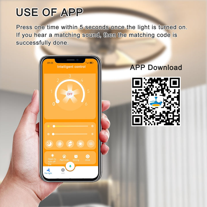 Ceiling Fans with Lights Dimmable LED Embedded installation of thin modern ceiling fans(Rose Gold) - Tenko Co., Ltd.