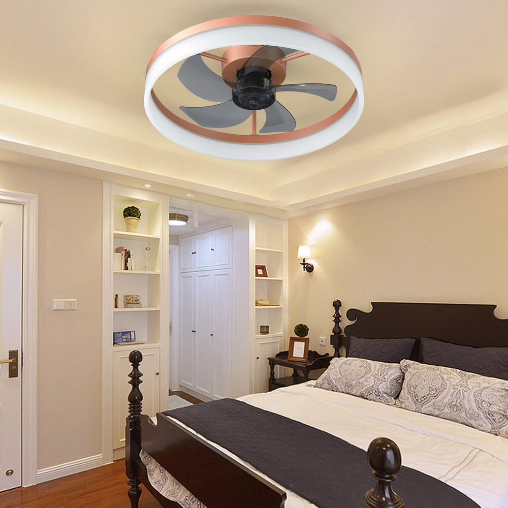 Ceiling Fans with Lights Dimmable LED Embedded installation of thin modern ceiling fans(Rose Gold) - Tenko Co., Ltd.
