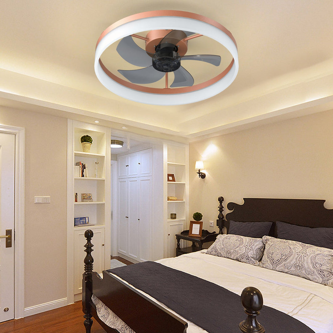 Ceiling Fans with Lights Dimmable LED Embedded installation of thin modern ceiling fans(Rose Gold) - Tenko Co., Ltd.