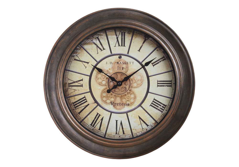 Clocks, 15' Round, Wall Clock, Antique Brown, Transitional - Tenko Co., Ltd.
