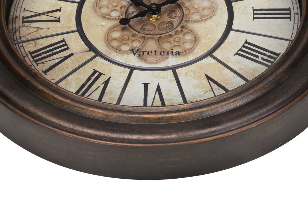 Clocks, 15' Round, Wall Clock, Antique Brown, Transitional - Tenko Co., Ltd.