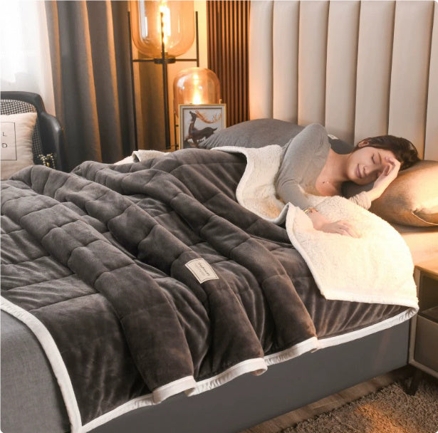 Fleece Blankets And Throws Thick Warm Winter Blankets Home Super Soft Duvet Luxury Solid Blankets On Twin Bedding Tenko Store