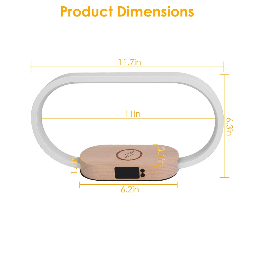 1 Set Bedside Table Lamp Touch Control Lamp With Clock Wireless Charging LED Desk Lamp Dimmable Nightstand Reading Lamp Tenko Store