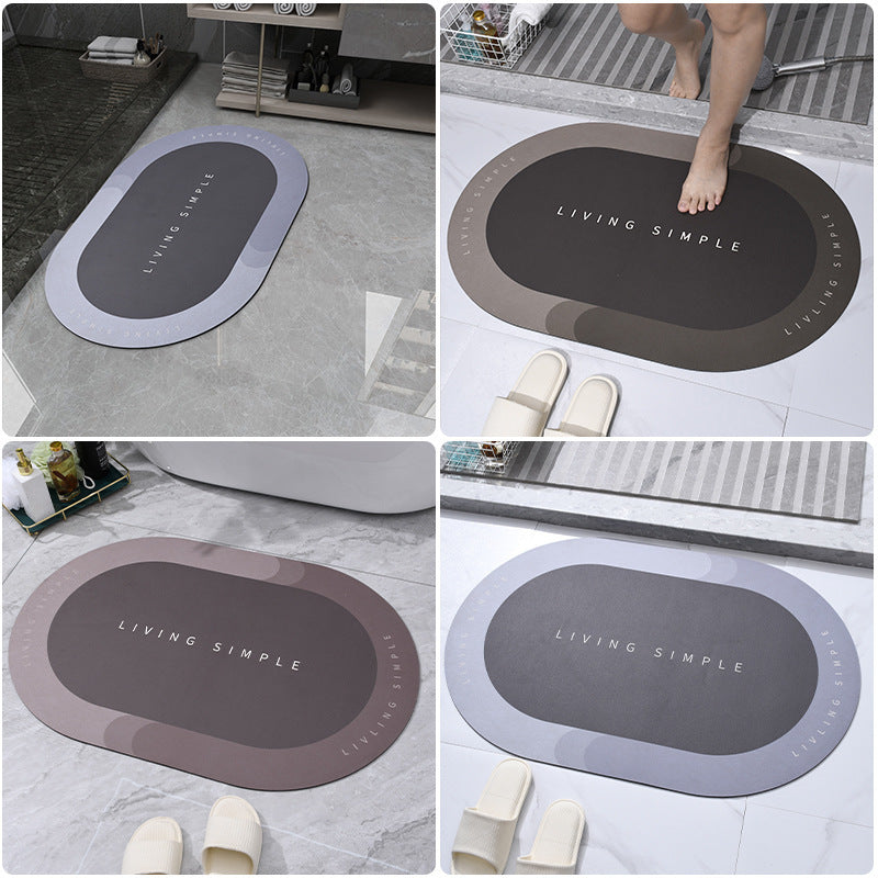 Bath Mat Entrance Door Mat Super Absorbent Bathroom Mats Quick Drying Bathroom Carpet Modern Simple Non-Slip Floor Mats Home Tenko Store