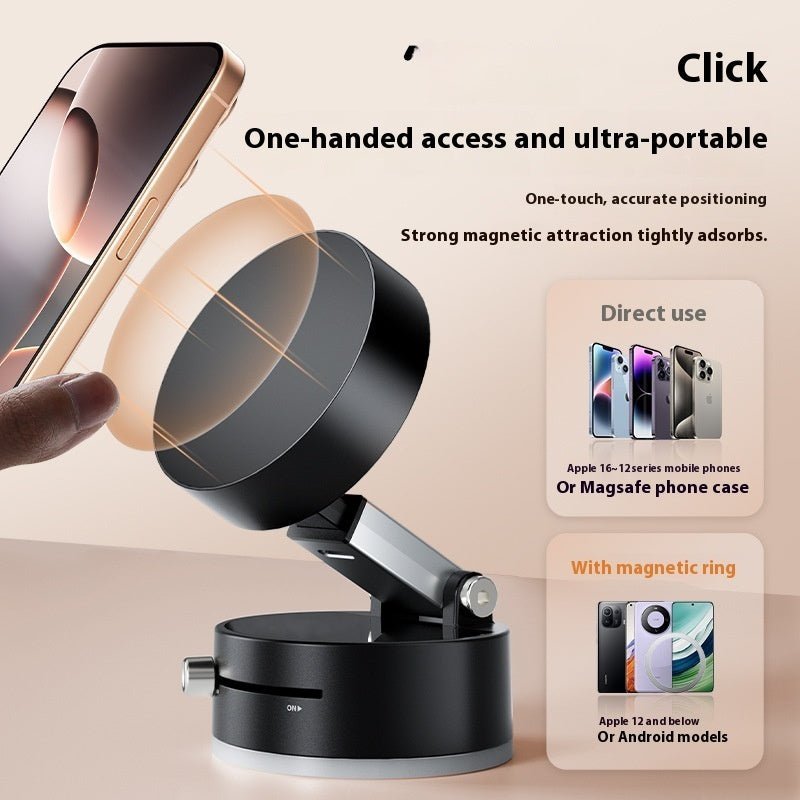 Foldable Magnetic Vacuum Car Phone Holder Foldable Suction Cup With Suction Cup Hands - Free Navigation For Smart Phone - Tenko Co., Ltd.
