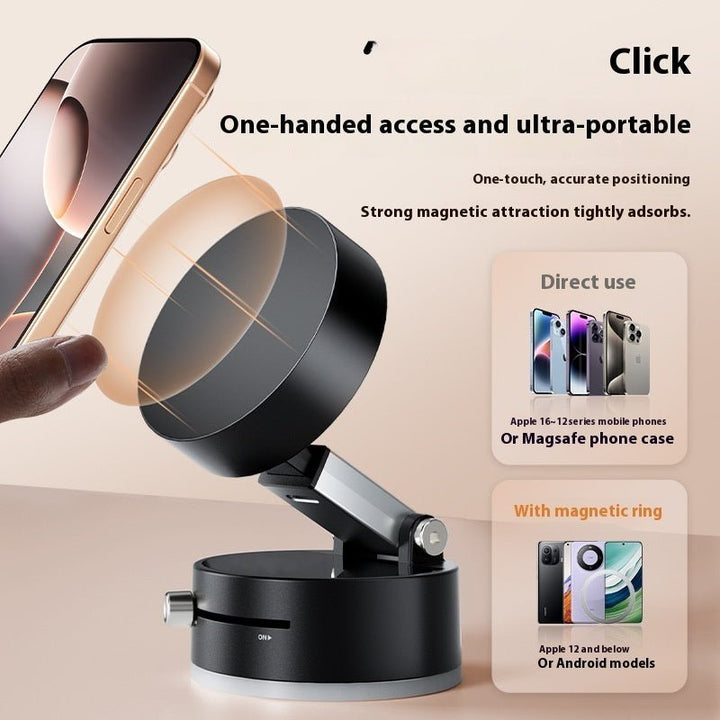 Foldable Magnetic Vacuum Car Phone Holder Foldable Suction Cup With Suction Cup Hands - Free Navigation For Smart Phone - Tenko Co., Ltd.