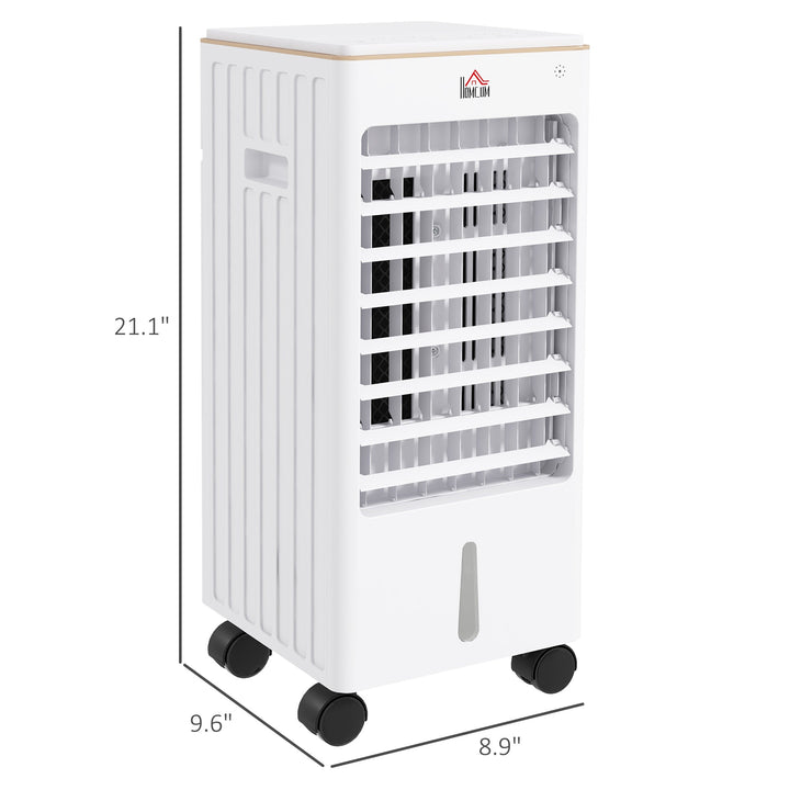 HOMCOM 21' Evaporative Air Cooler with Ice Packs, 3 - In - 1 Ice Cooling Fan, Portable Swamp Cooler with Water Tank, 7.5H Timer, 60° Oscillating, Remote, for Home Office Bedroom, White - Tenko Co., Ltd.