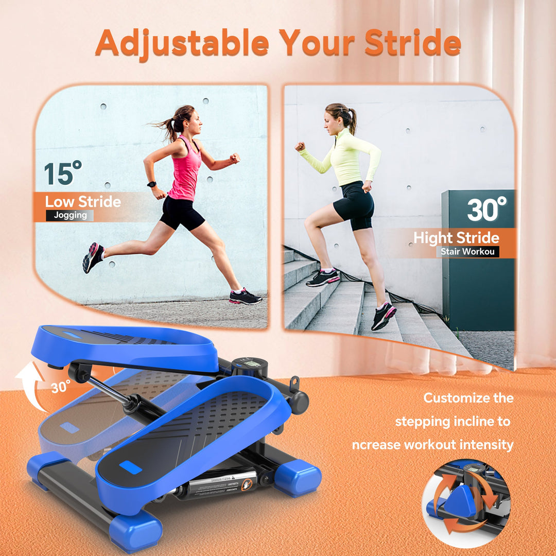 Home Office Exercise 330LBS Capacity Mini Stepper with Resistance Bands and LCD Monitor - Tenko Co., Ltd.