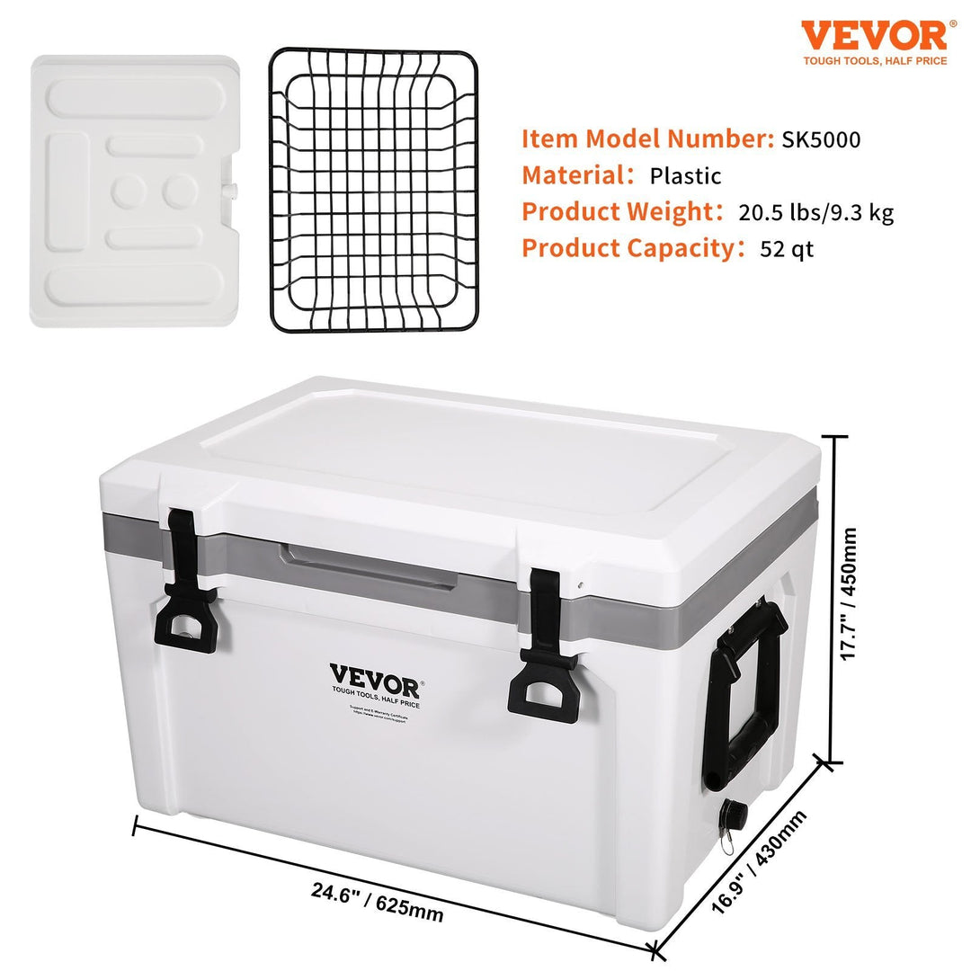 Insulated Portable Cooler, 52 qt, Holds 50 Cans, Ice Retention Hard Cooler with Heavy Duty Handle, Ice Chest Lunch Box for Camping, Beach, Picnic, Travel, Outdoor, Keeps Cool for up to 6 Days - Tenko Co., Ltd.