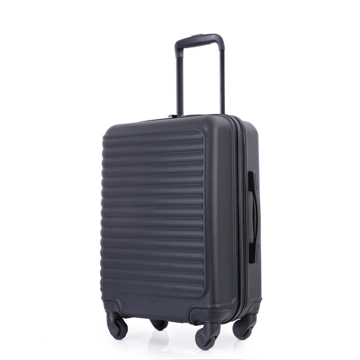 Lightweight 20' Carry On Luggage Suitcase with Spinner Wheels, Black ABS - Tenko Co., Ltd.