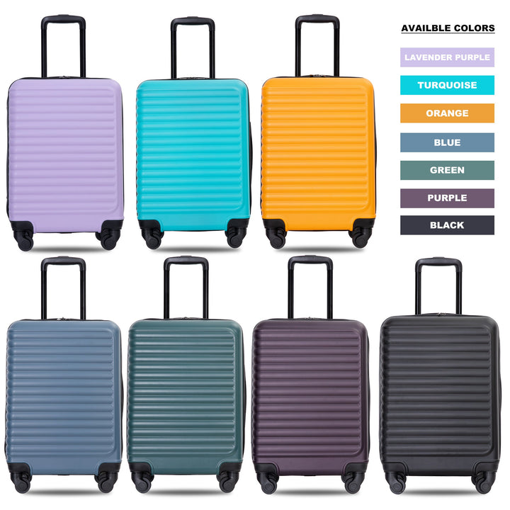 Lightweight 20' Carry On Luggage Suitcase with Spinner Wheels, Black ABS - Tenko Co., Ltd.