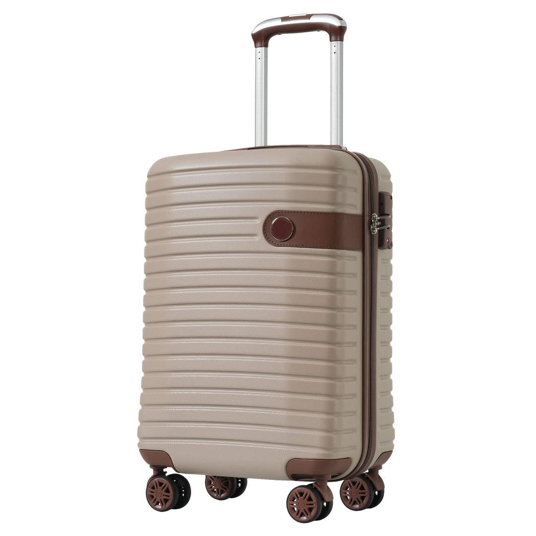 Luggage Sets 3 Piece Carry on Luggage 22x14x9 Airline Approved, Lightweight Hardshell ABS Suitcases with Wheels, 20 inch, Khaki - Tenko Co., Ltd.