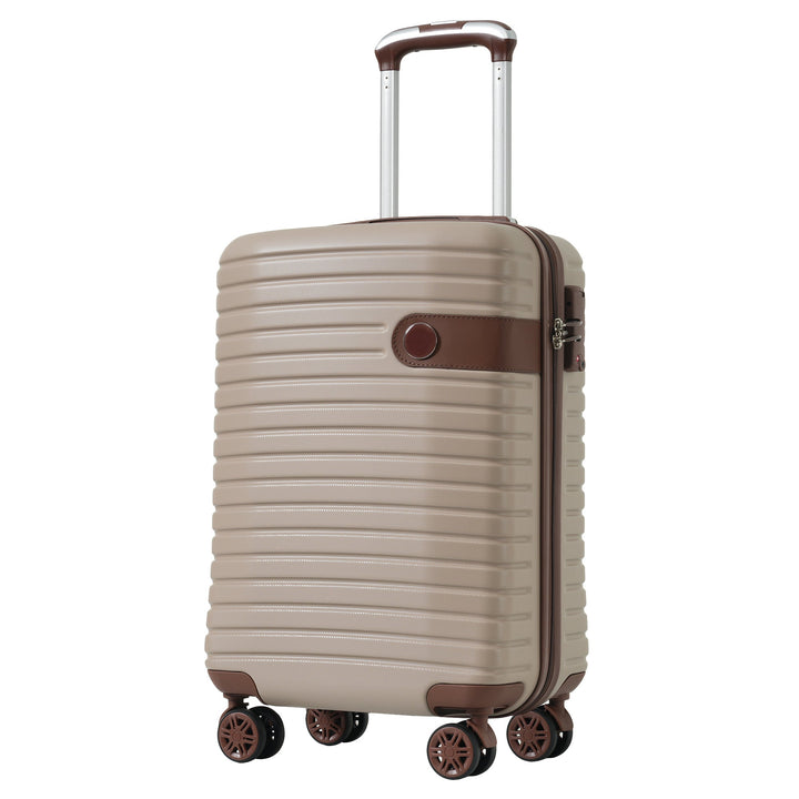 Luggage Sets 3 Piece Carry on Luggage 22x14x9 Airline Approved, Lightweight Hardshell ABS Suitcases with Wheels, 20 inch, Khaki - Tenko Co., Ltd.