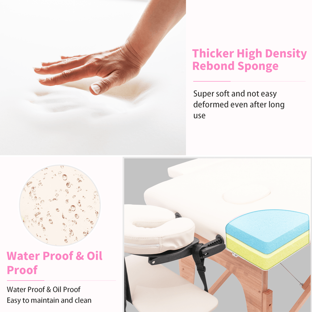 Massage Table Portable Massage Bed Lash Bed with Carrying Case SPA Table Height Adjustable, Salon Bed Face Cradle Bed - Tenko Co., Ltd.