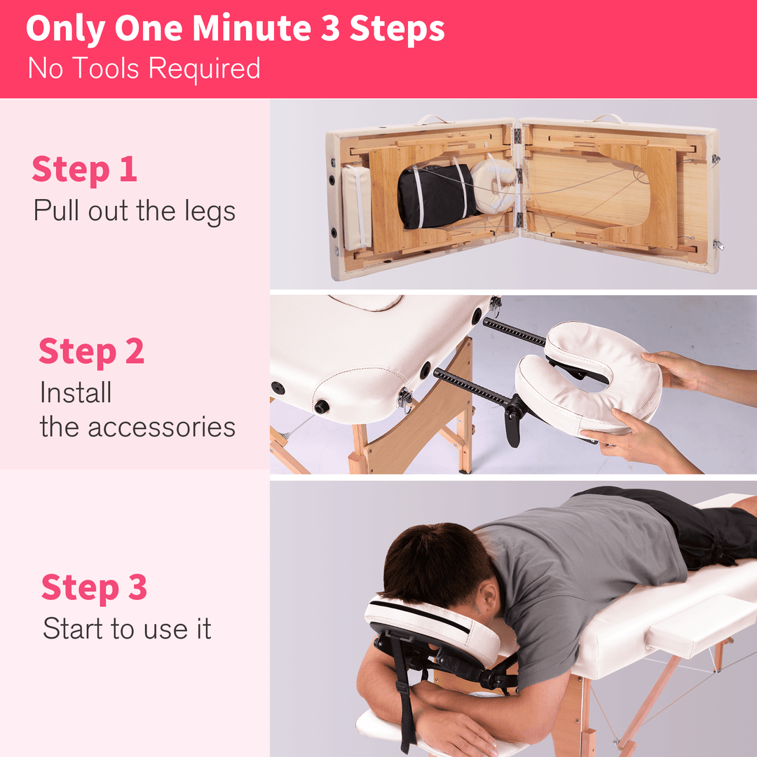 Massage Table Portable Massage Bed Lash Bed with Carrying Case SPA Table Height Adjustable, Salon Bed Face Cradle Bed - Tenko Co., Ltd.