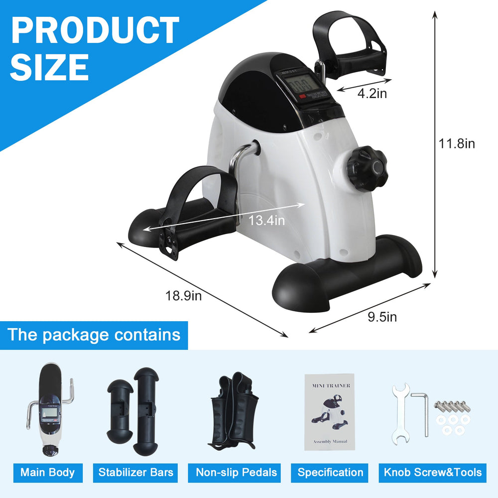 Mini Exercise Bike Rehabilitation training walking machine home rehabilitation maximum weight 120KG with electronic display and instep restraint strap. - Tenko Co., Ltd.