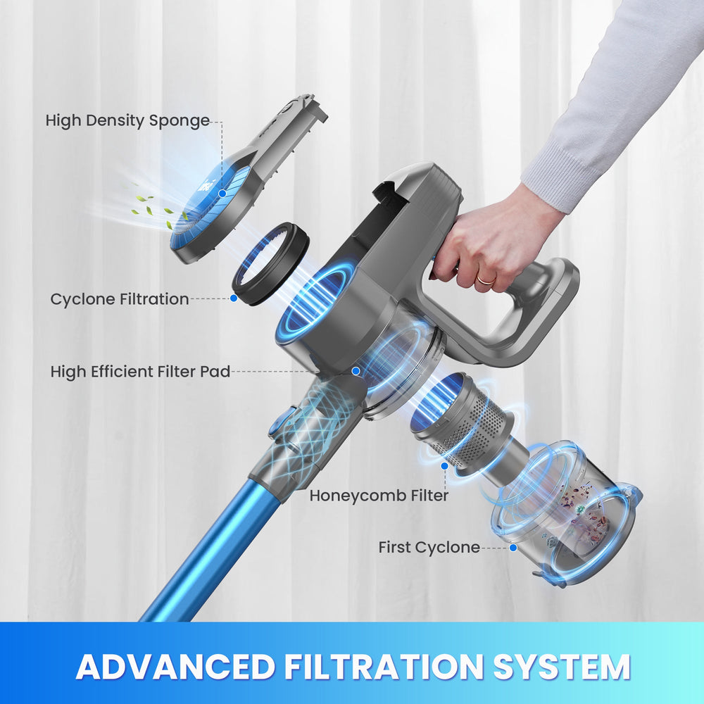 N3K Blue Silver Cordless Vacuum Cleaner - Tenko Co., Ltd.