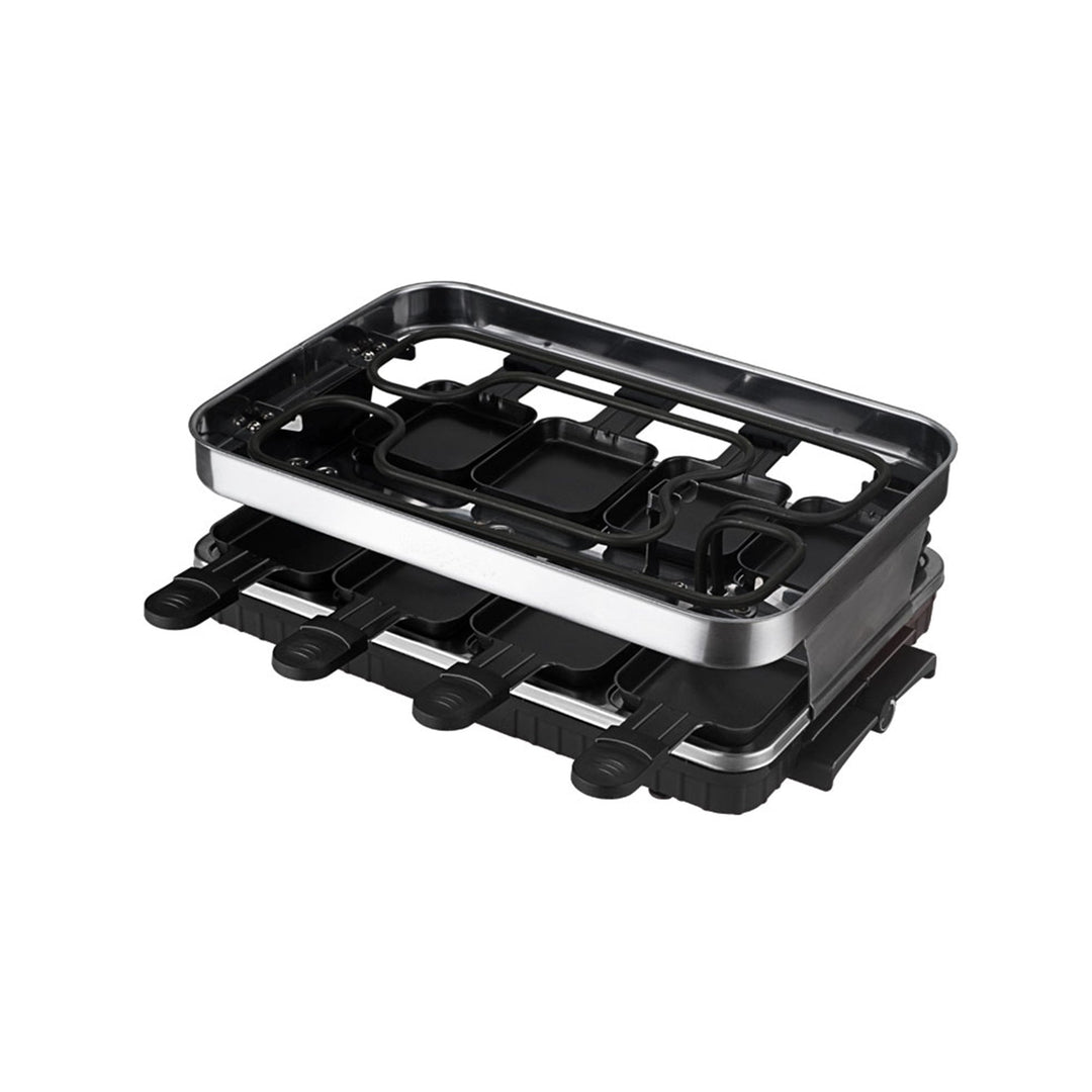 Raclette Grill 8 People Grill Plate Non - stick Coated, Raclette with 8 Mini Raclette Pans, Infinitely Adjustable Temperature, 1500W - Tenko Co., Ltd.