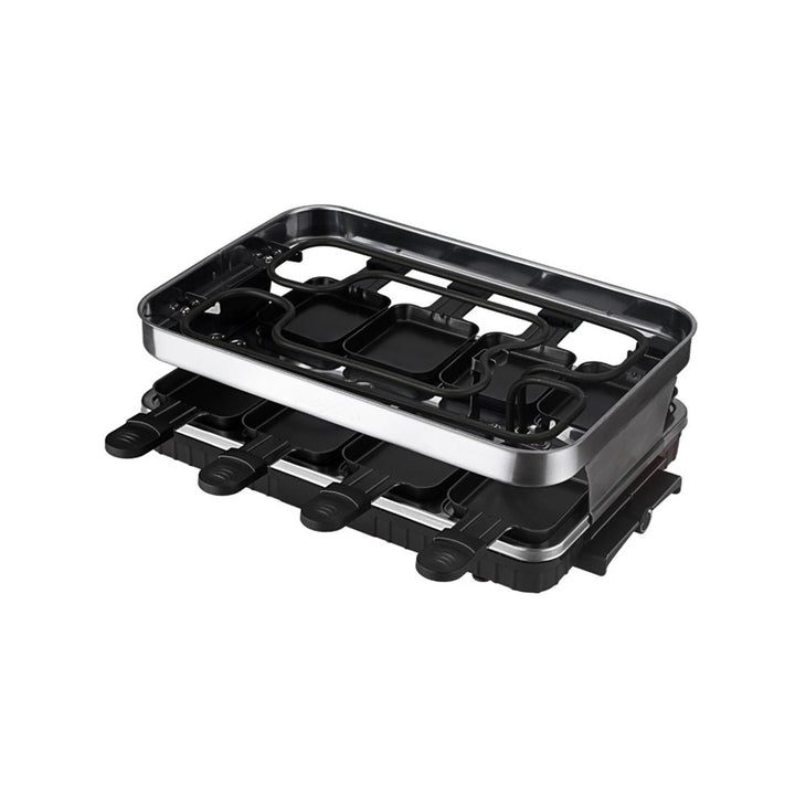 Raclette Grill 8 People Grill Plate Non - stick Coated, Raclette with 8 Mini Raclette Pans, Infinitely Adjustable Temperature, 1500W - Tenko Co., Ltd.