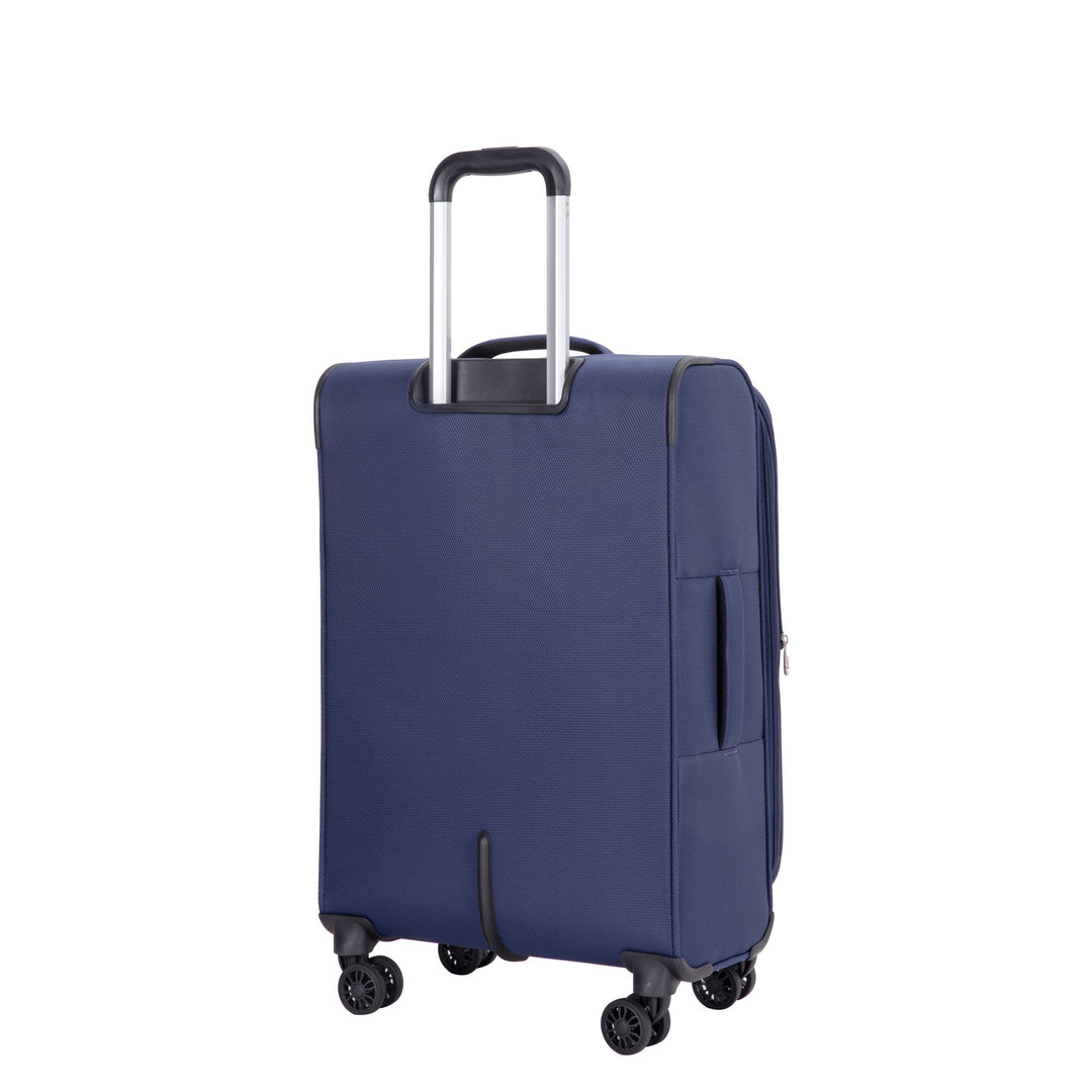 Softshell Suitcase Spinner Wheels Terylene Polyester Luggage Set with Carry On, Travelbag, and Toiletry Bag in Blue - Tenko Co., Ltd.