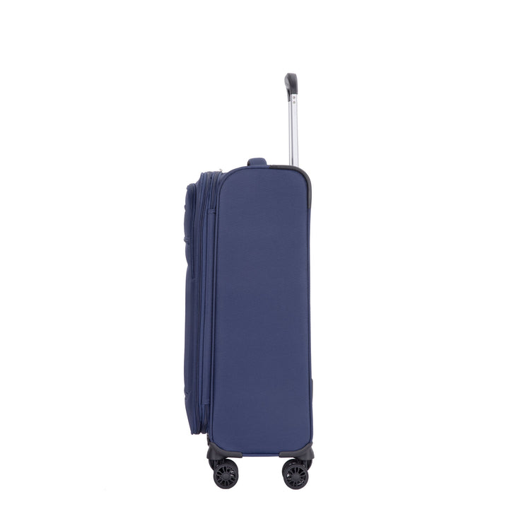 Softshell Suitcase Spinner Wheels Terylene Polyester Luggage Set with Carry On, Travelbag, and Toiletry Bag in Blue - Tenko Co., Ltd.