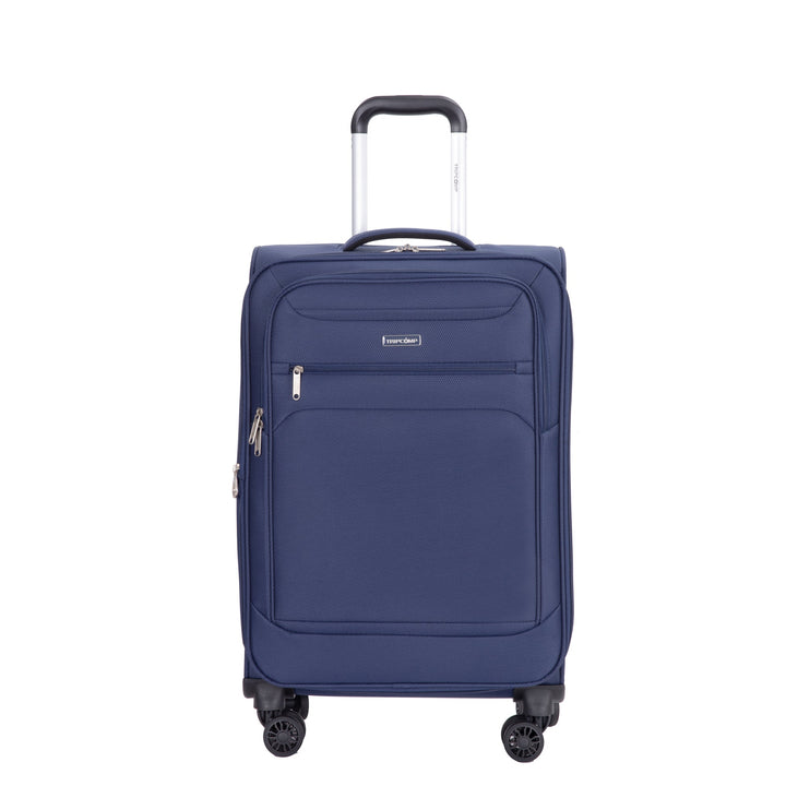 Softshell Suitcase Spinner Wheels Terylene Polyester Luggage Set with Carry On, Travelbag, and Toiletry Bag in Blue - Tenko Co., Ltd.