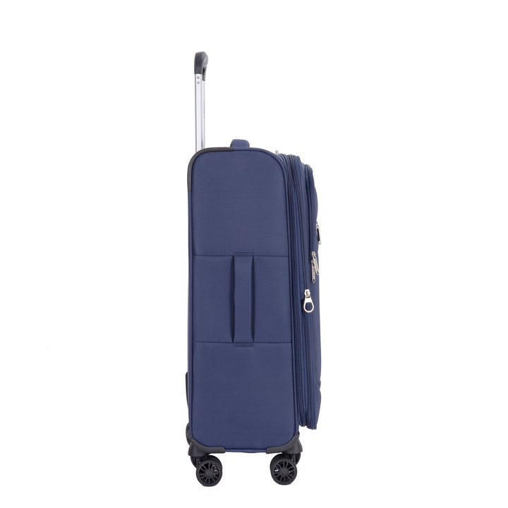 Softshell Suitcase Spinner Wheels Terylene Polyester Luggage Set with Carry On, Travelbag, and Toiletry Bag in Blue - Tenko Co., Ltd.